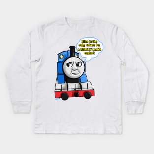 "Blue is the only colour" Thomas Kids Long Sleeve T-Shirt